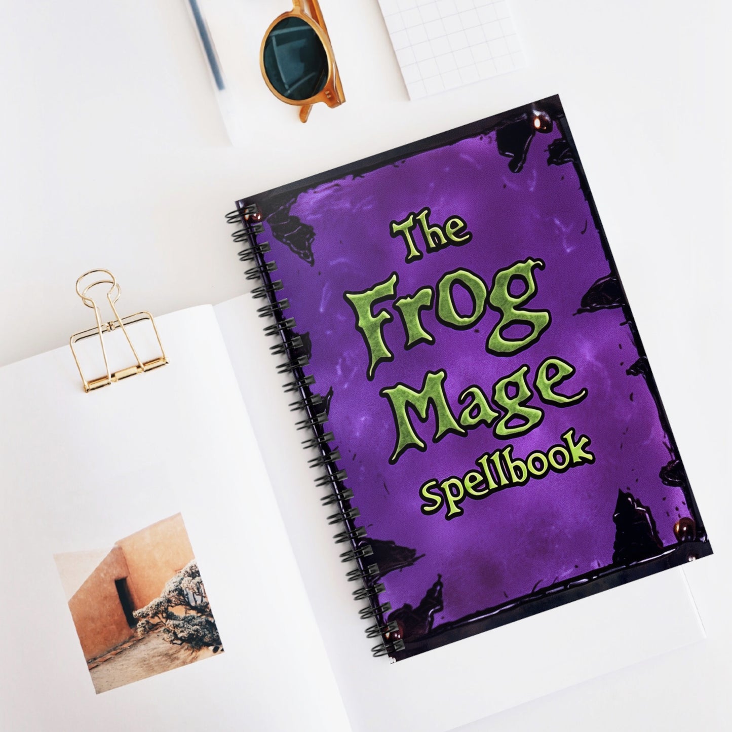 Frog Mage Spellbook Spiral Notebook