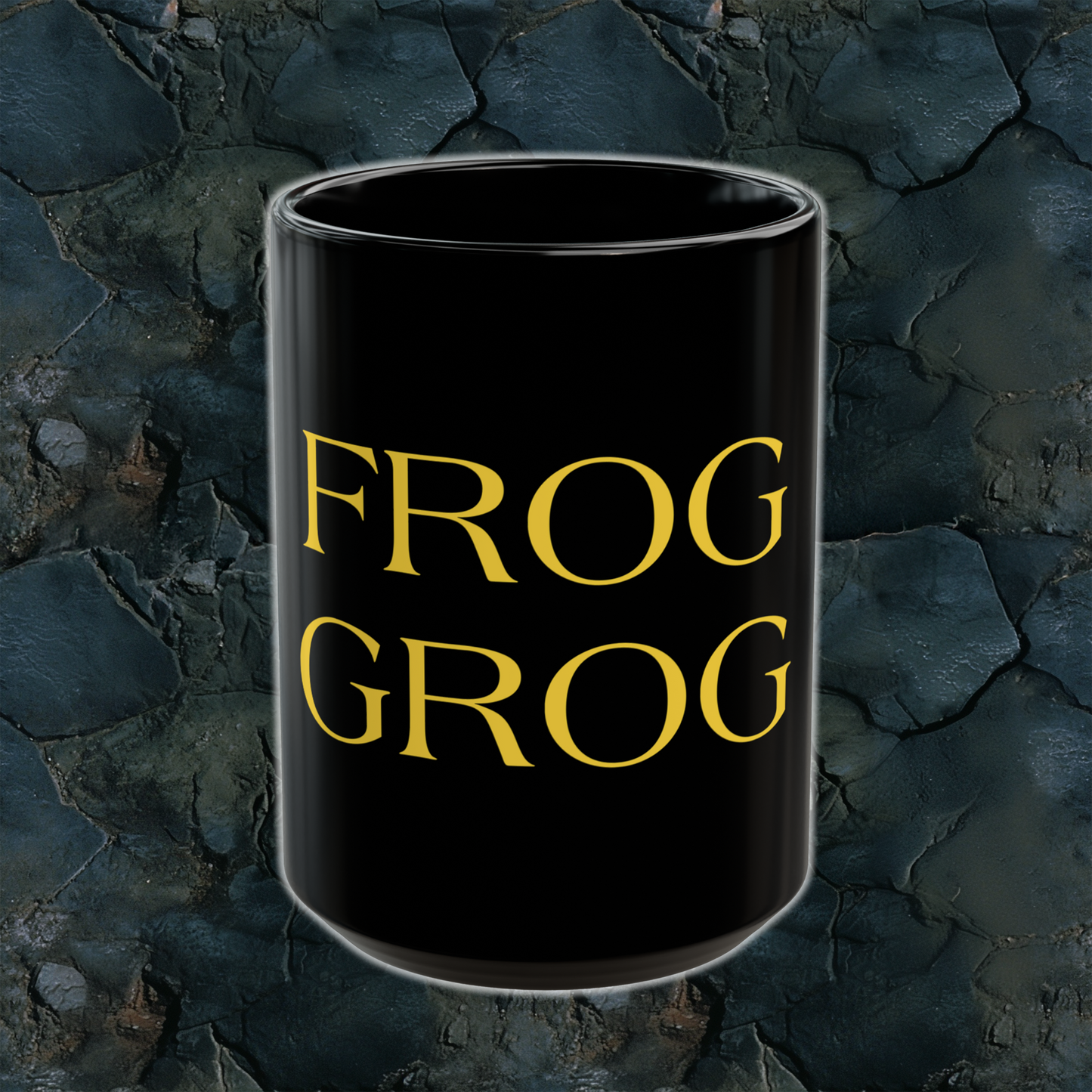 Frog Grog Black Mug